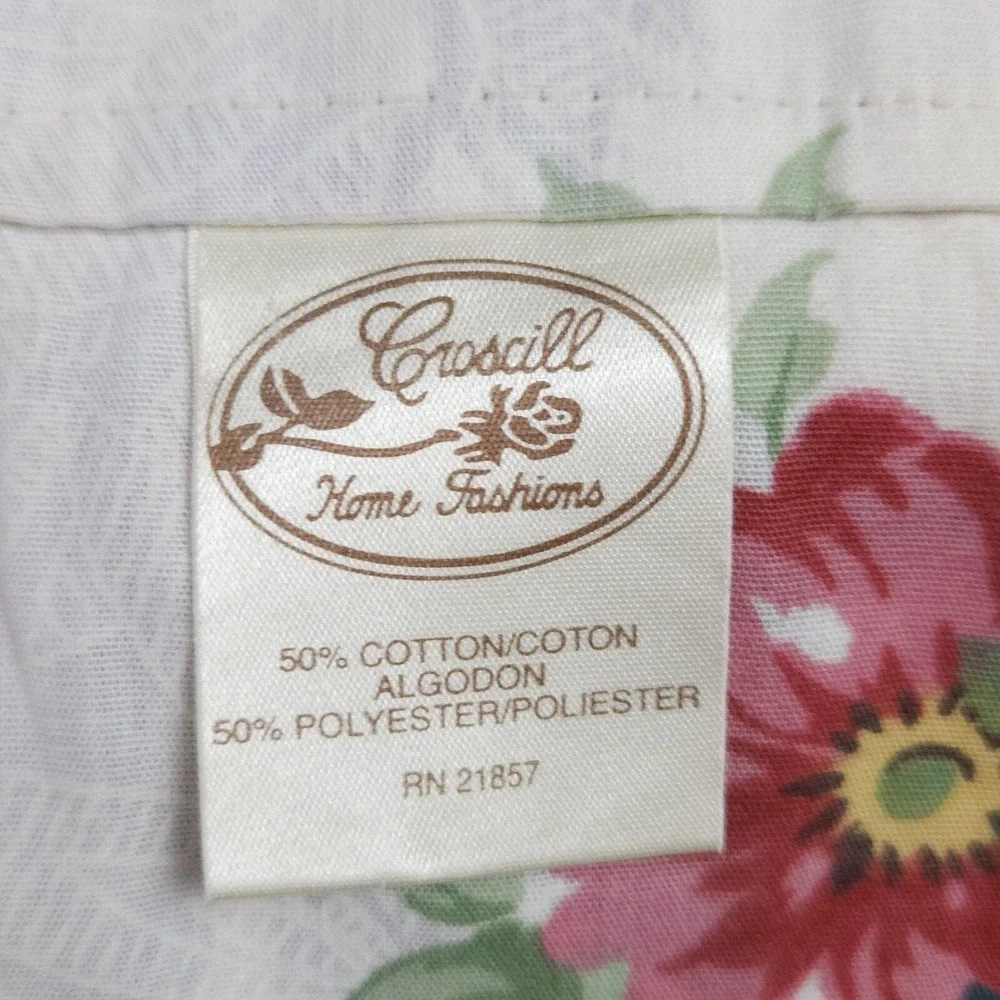 VTG Croscill Valance Curtain Floral Lined Shabby Cottage Romantic 88x18 2pcs USA